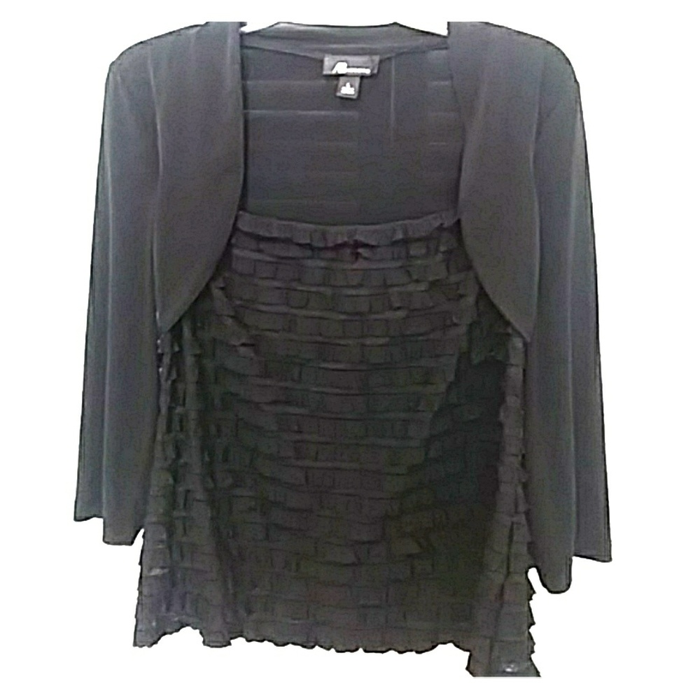 Ladies Ruffled Black Blouse